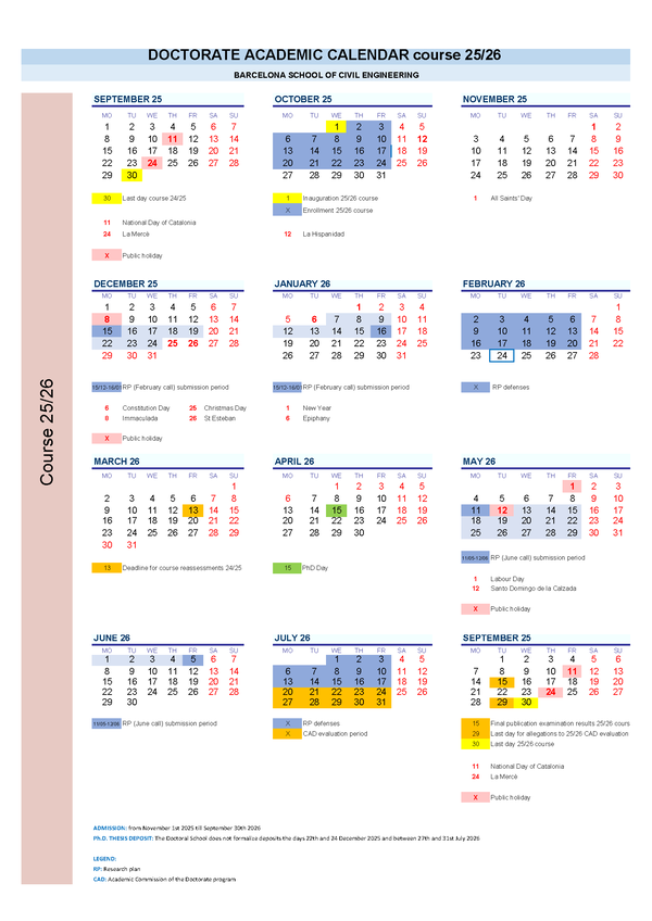 Calendari acadèmic doctorat 2025-2026 (English)